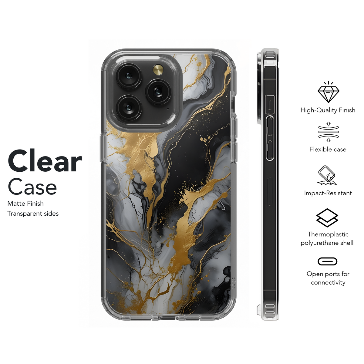 Black and White Marble Phone Case iPhone Samsung Cover Pixel 2451 - Image 8