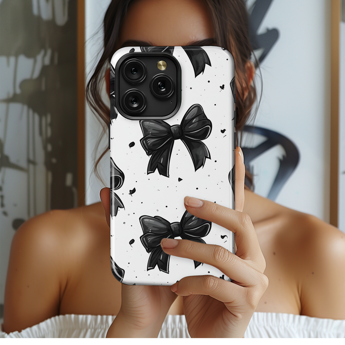 Black Bowknot Design
 Phone Case iPhone Samsung Cover Pixel 4218 - Image 2