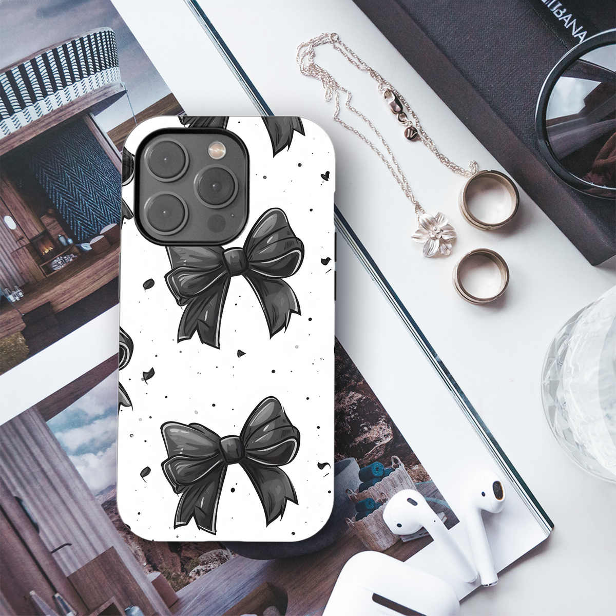 Black Bowknot Design
 Phone Case iPhone Samsung Cover Pixel 4218 - Image 3