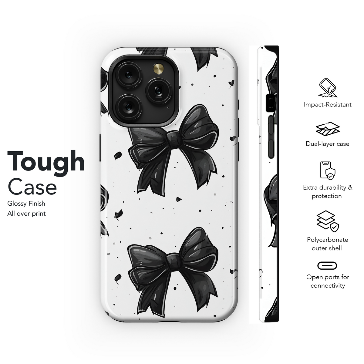 Black Bowknot Design
 Phone Case iPhone Samsung Cover Pixel 4218 - Image 6