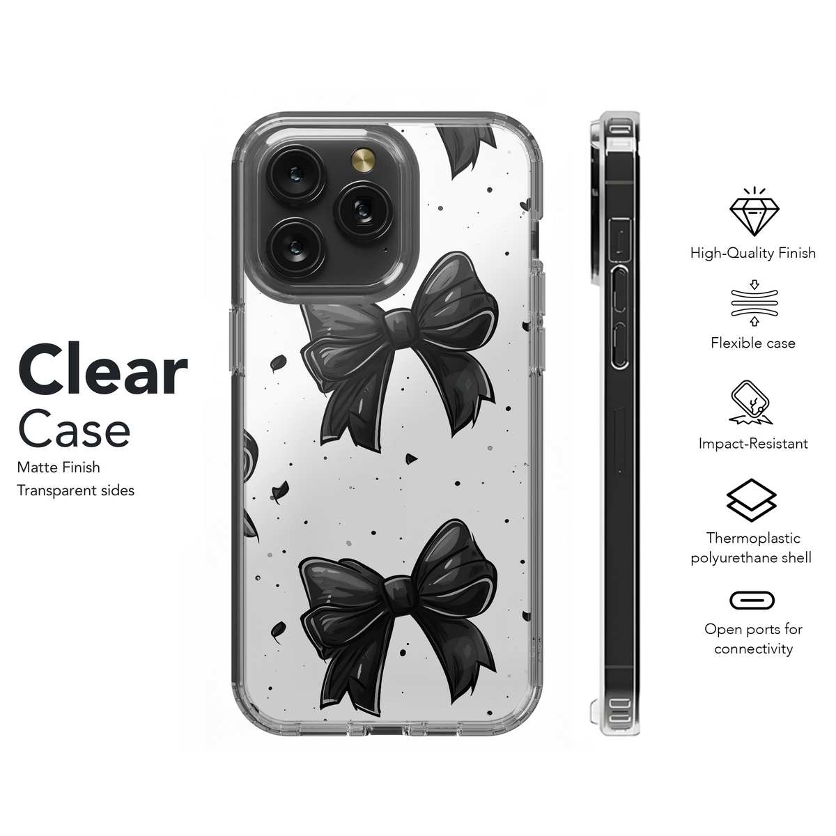 Black Bowknot Design
 Phone Case iPhone Samsung Cover Pixel 4218 - Image 8