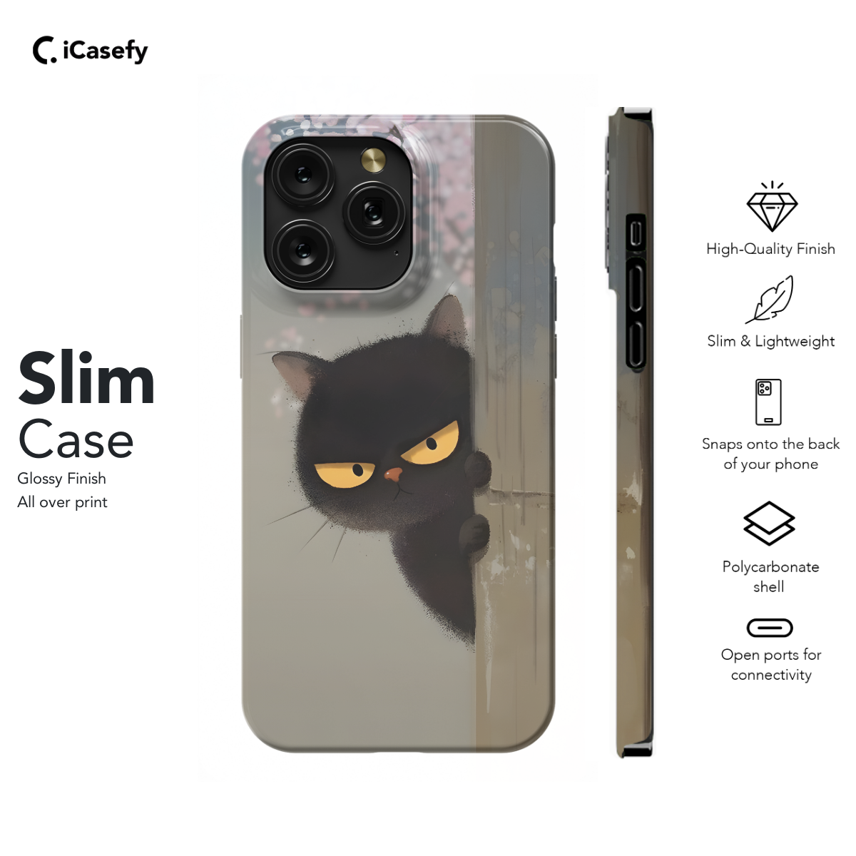 Black cat Phone Case iPhone Samsung Pixel & More 427 - Image 6