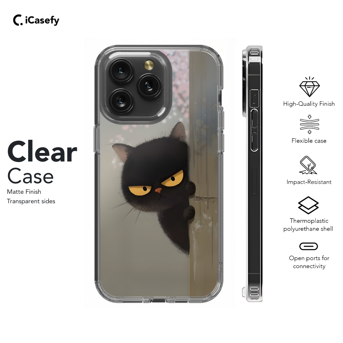 Black cat Phone Case iPhone Samsung Pixel & More 427 - Image 7