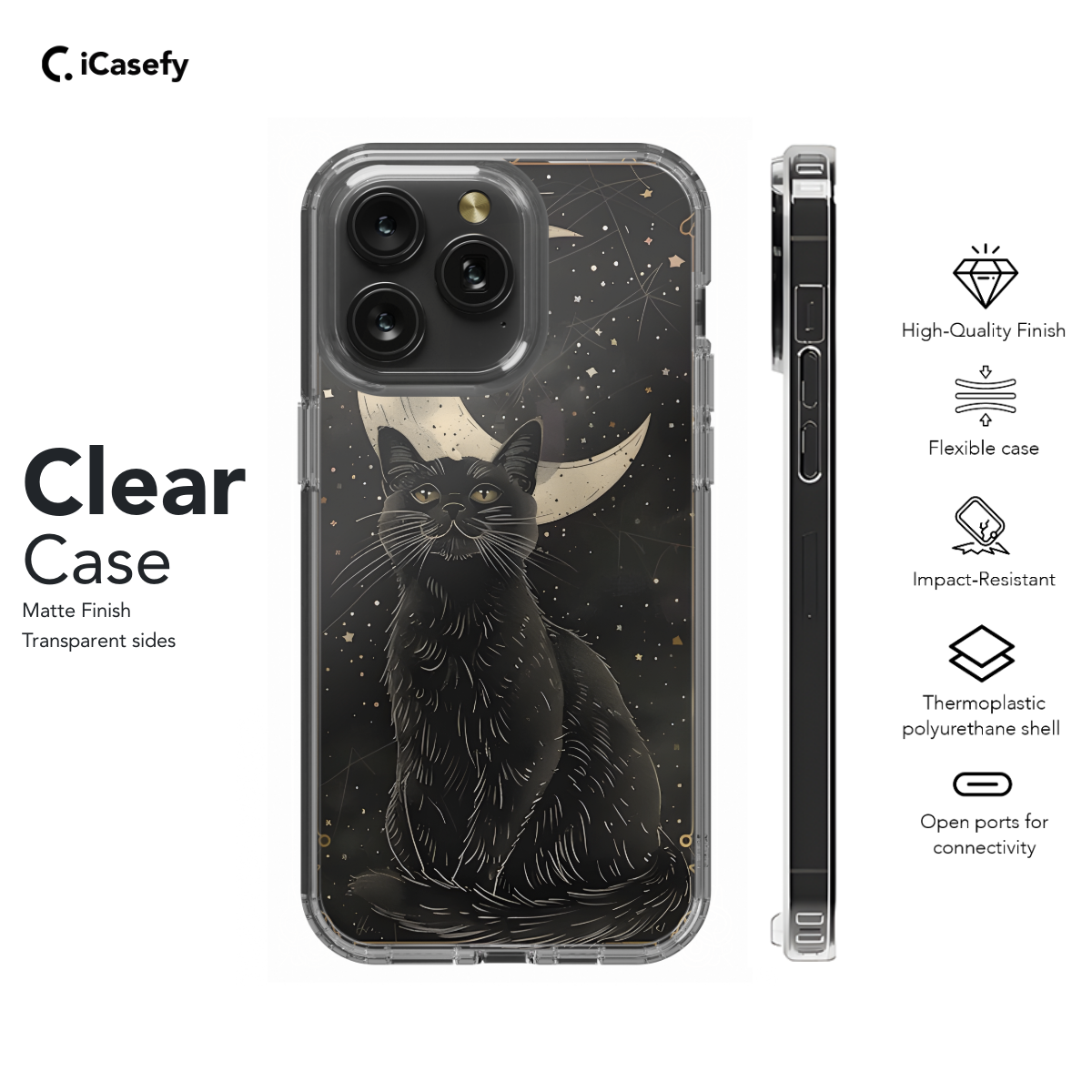 Black Cat Tarot Card Crescent Moon Witchy Magical Mystical Phone Case iPhone Samsung Cover Pixel 1249 - Image 7