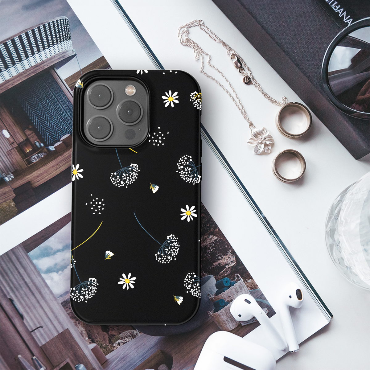 Black Dandelion Phone Case iPhone Samsung Cover Pixel 3952 - Image 3