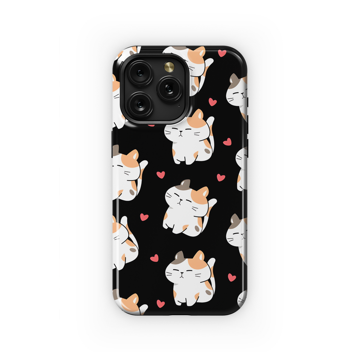 Black Kawaii Cat Phone Case iPhone Samsung Cover Pixel 3243 - Image 1