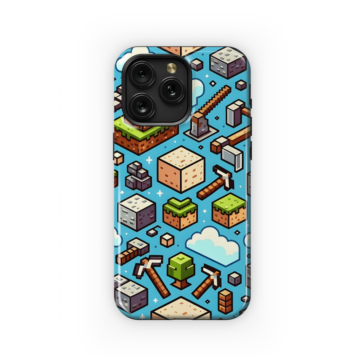 Blocks Pickaxe Phone Case iPhone Samsung Cover Pixel 2798 - Image 1