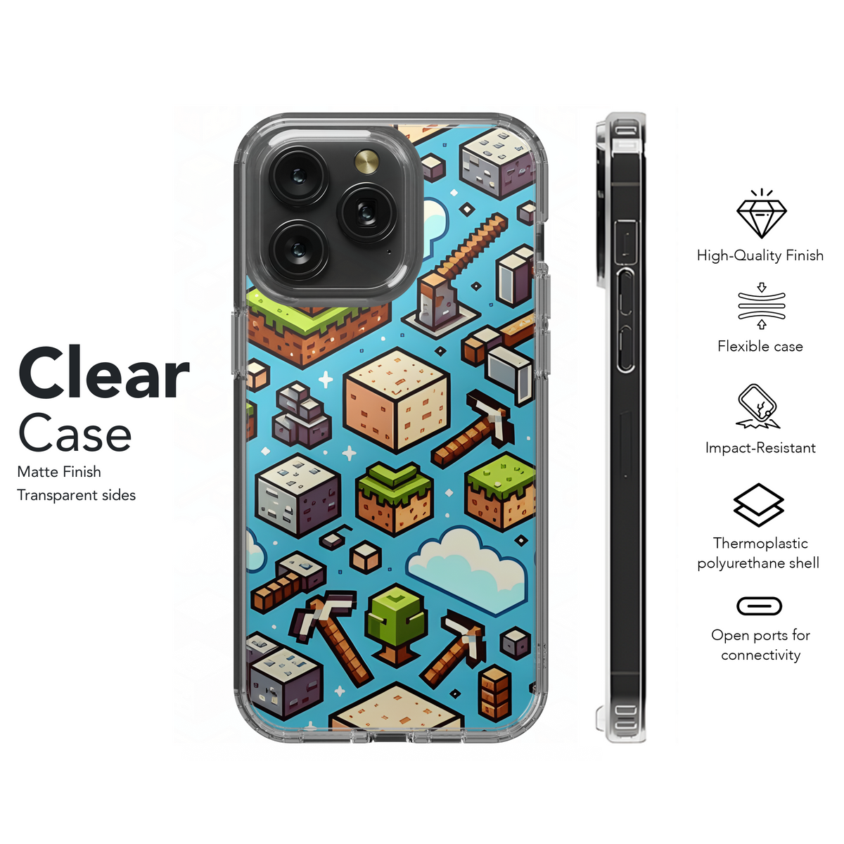 Blocks Pickaxe Phone Case iPhone Samsung Cover Pixel 2798 - Image 8