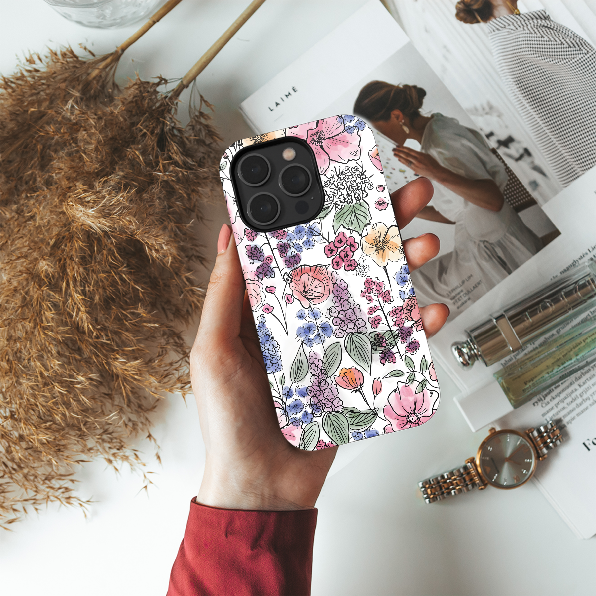 Blooming Watercolor Garden
 Phone Case iPhone Samsung Cover Pixel 4486 - Image 4