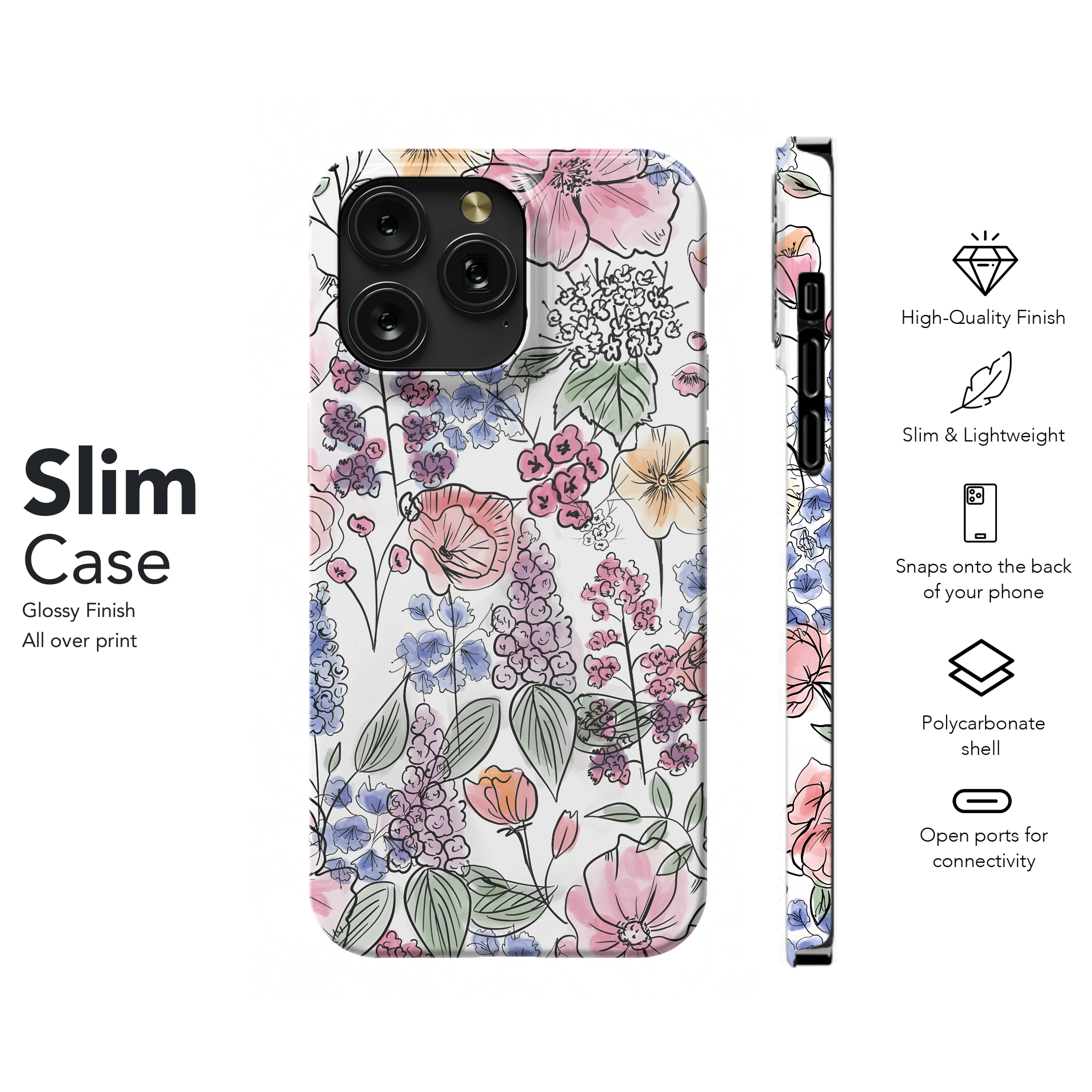 Blooming Watercolor Garden
 Phone Case iPhone Samsung Cover Pixel 4486 - Image 7