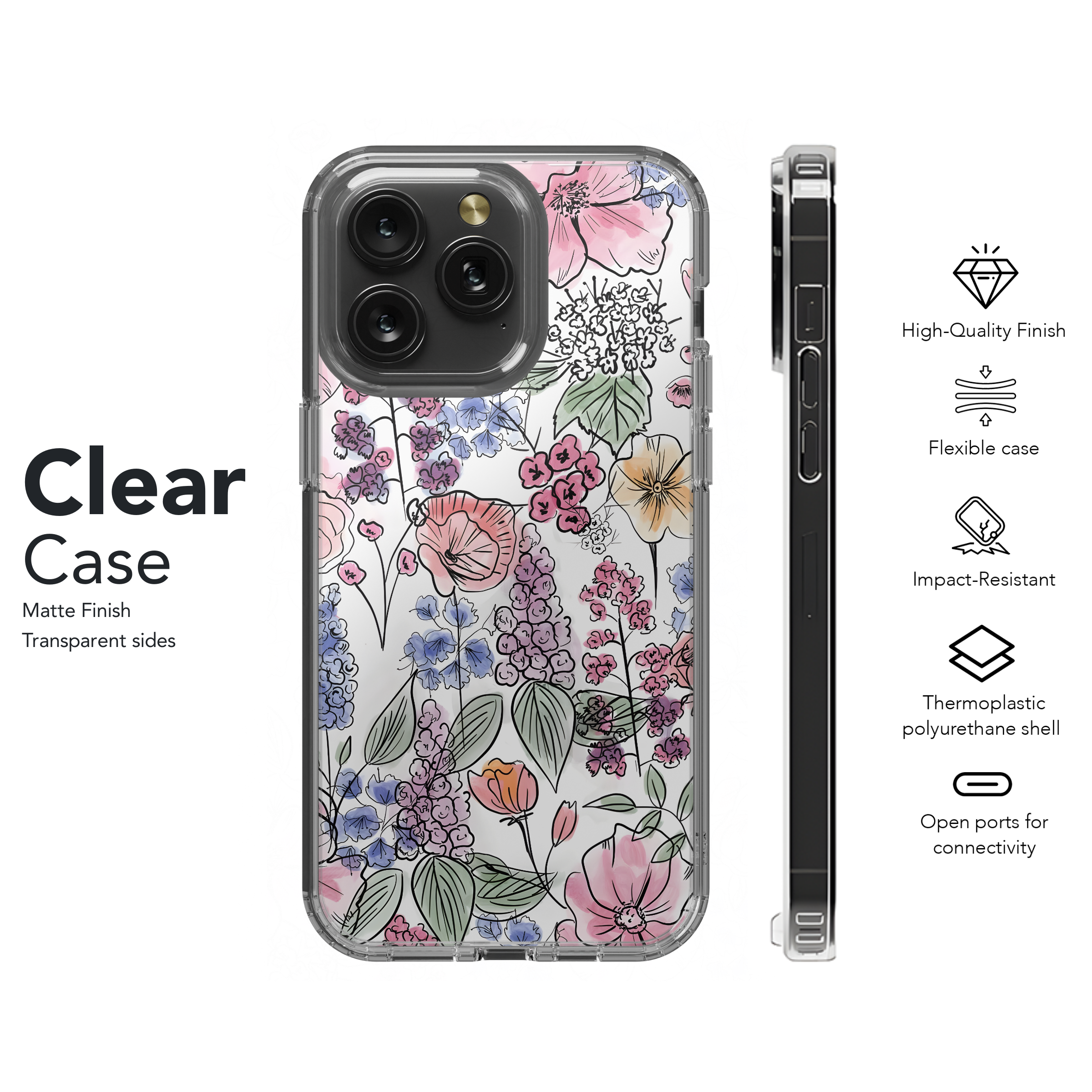 Blooming Watercolor Garden
 Phone Case iPhone Samsung Cover Pixel 4486 - Image 8