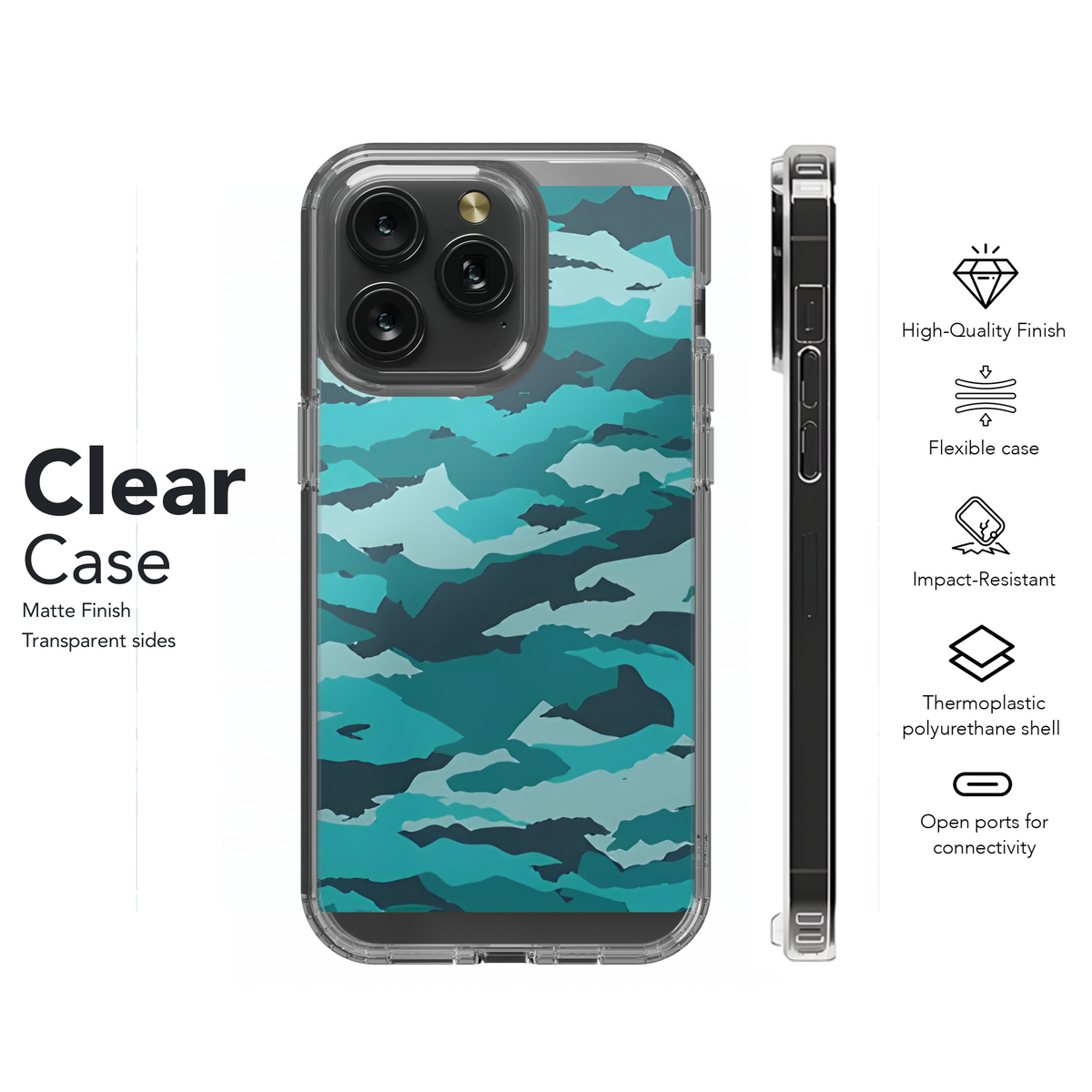 Blue Camouflage Patterns Seamless Phone Case iPhone Samsung Cover Pixel 2203 - Image 8