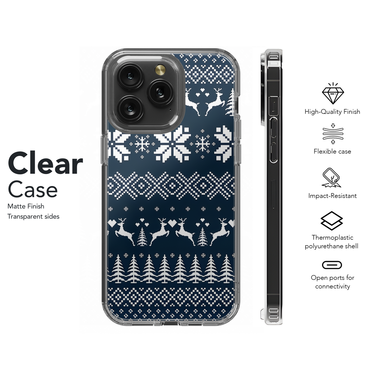 Blue Christmas Ethnic Pattern Phone Case iPhone Samsung Cover Pixel 2162 - Image 8