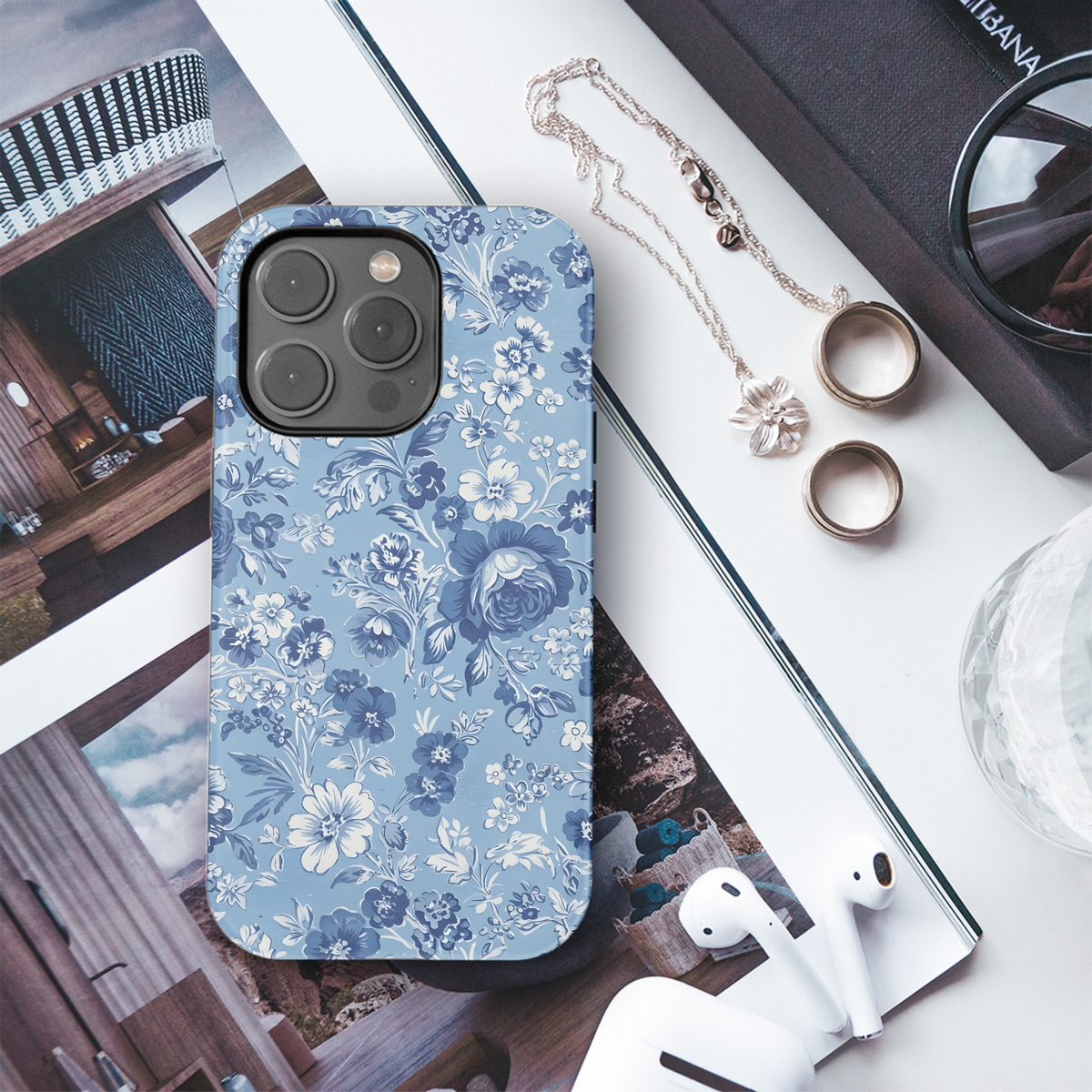 Blue Floral Delight
 Phone Case iPhone Samsung Cover Pixel 4051 - Image 3