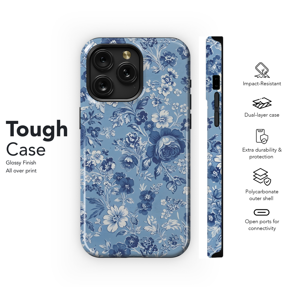 Blue Floral Delight
 Phone Case iPhone Samsung Cover Pixel 4051 - Image 6