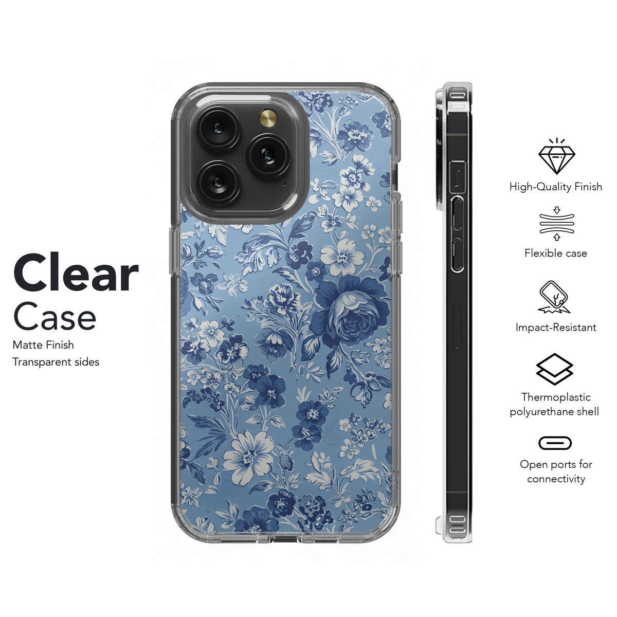 Blue Floral Delight
 Phone Case iPhone Samsung Cover Pixel 4051 - Image 8