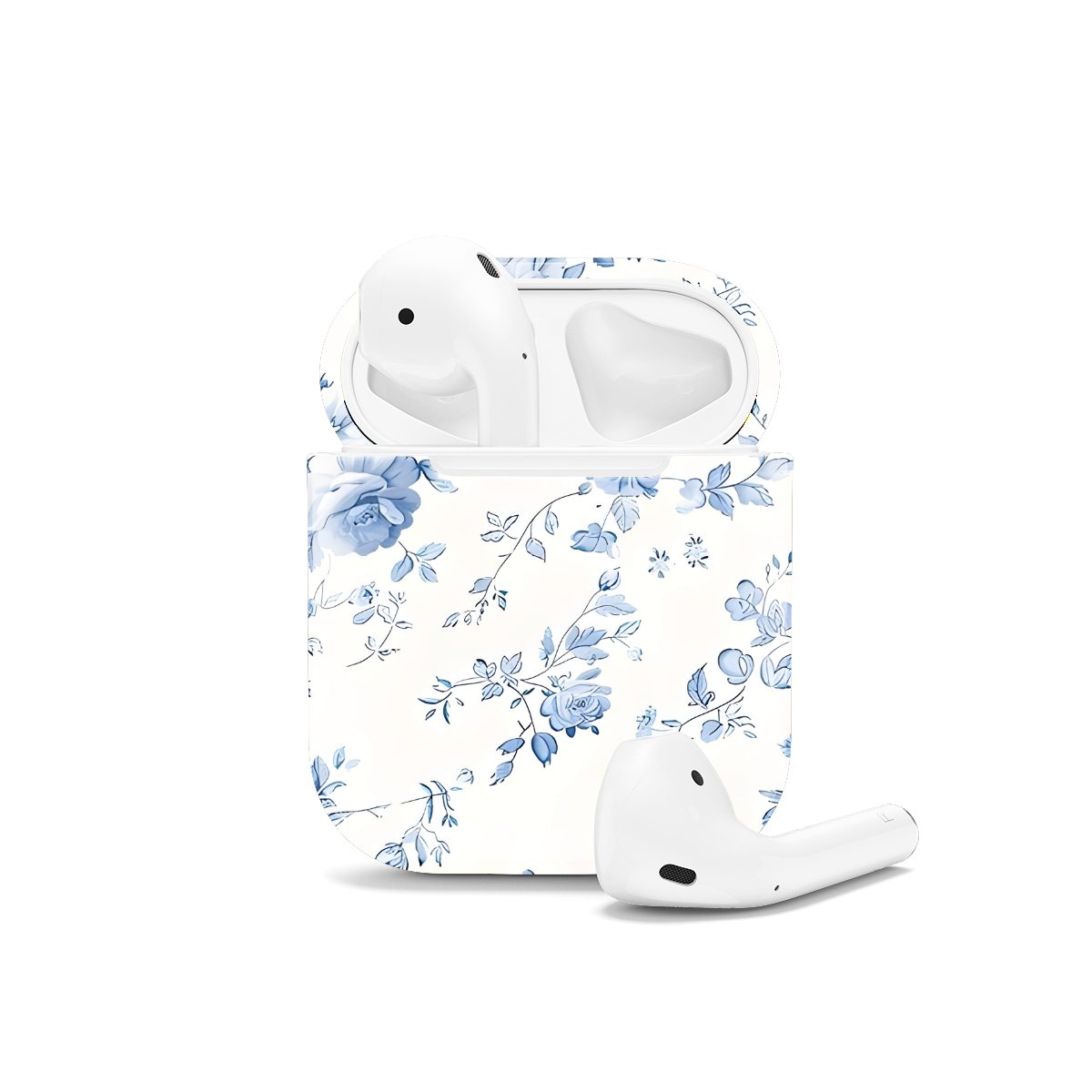 Blue Flower French Toile De Jouy AirPods Case AirPods Pro AirPods Pro 2 AirPods 3 AirPods 2 Glossy 1465 - Image 1