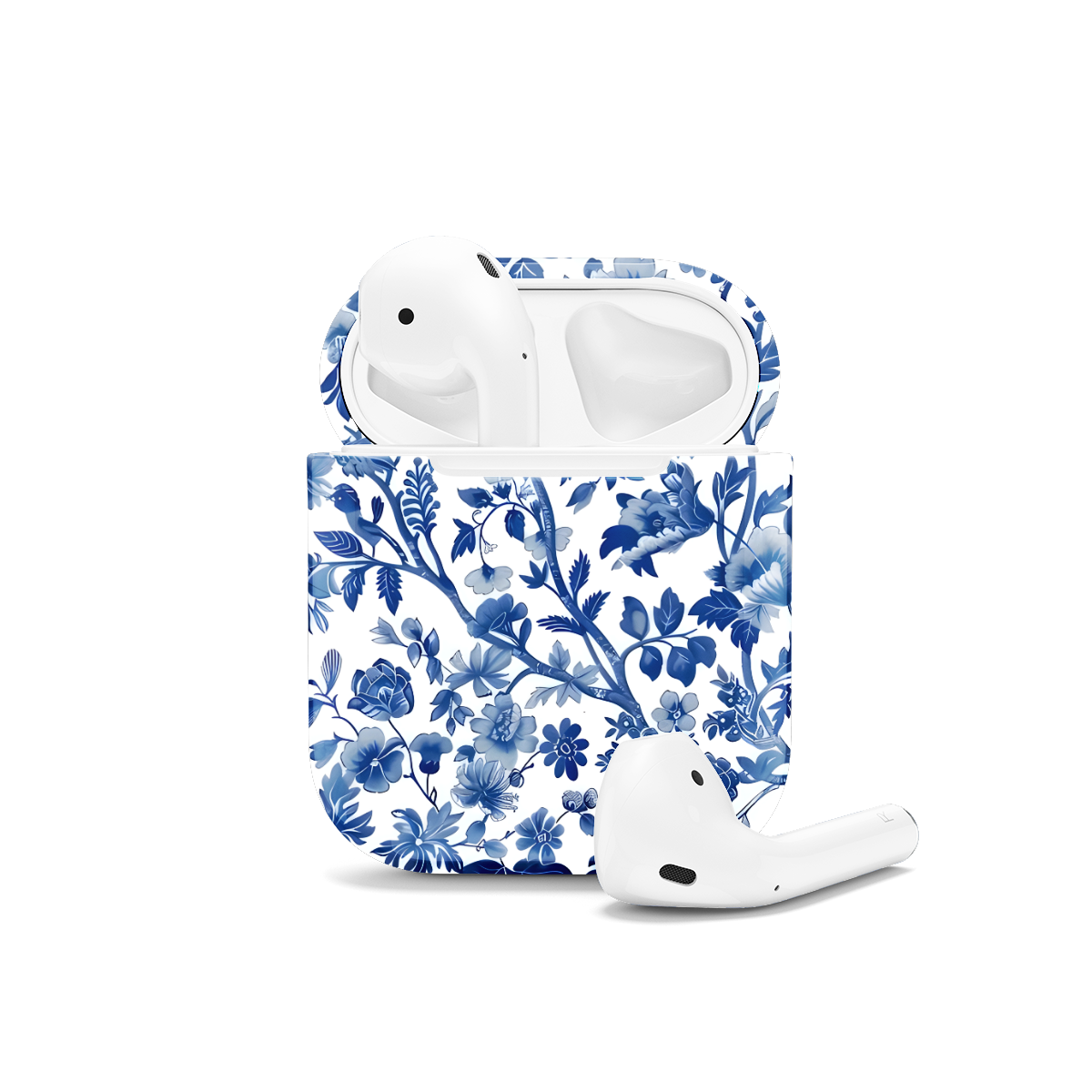 Blue Flower French Toile De Jouy AirPods Case AirPods Pro AirPods Pro 2 AirPods 3 AirPods 2 Glossy 1466 - Image 1