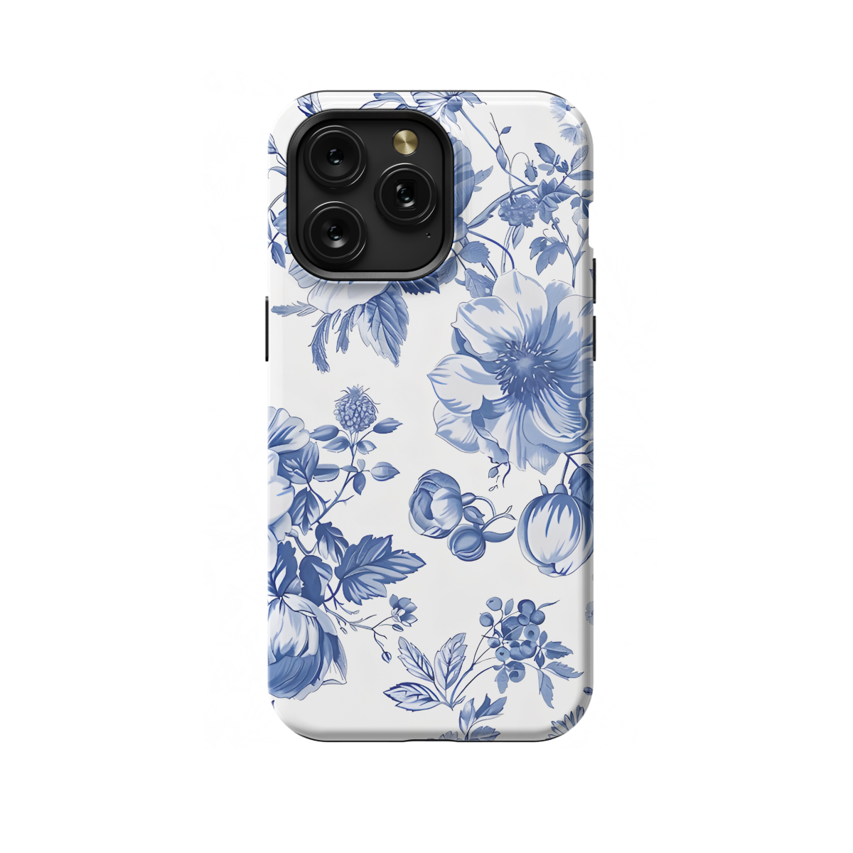 Blue Flower French Toile De Jouy Phone Case iPhone Samsung Cover Pixel 1191 - Image 1