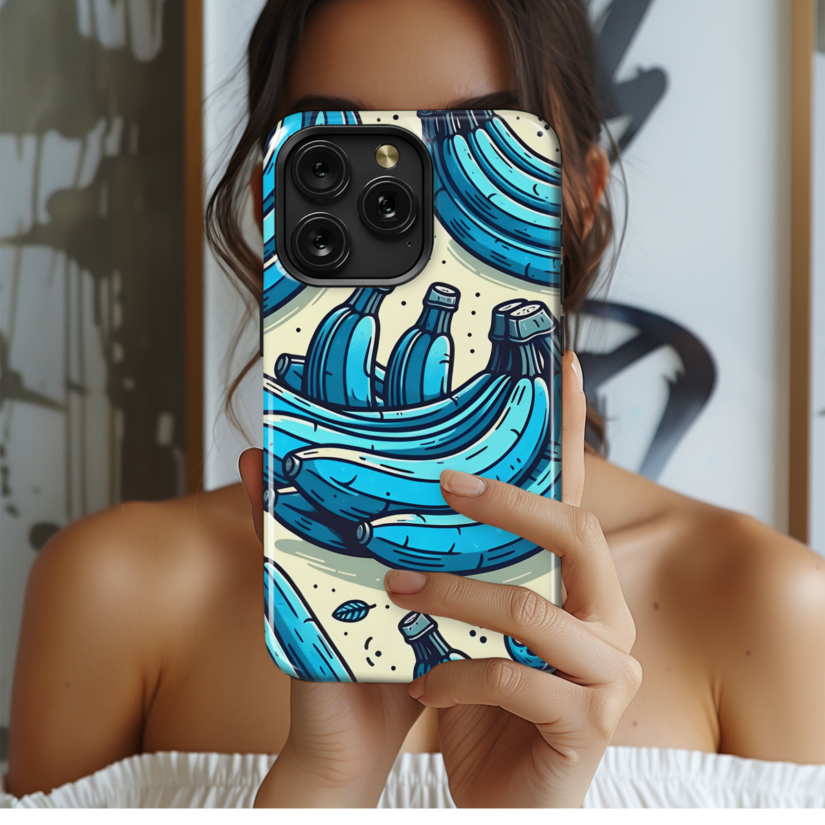 Blue Java Banana Cartoon Phone Case iPhone Samsung Cover Pixel 3390 - Image 2