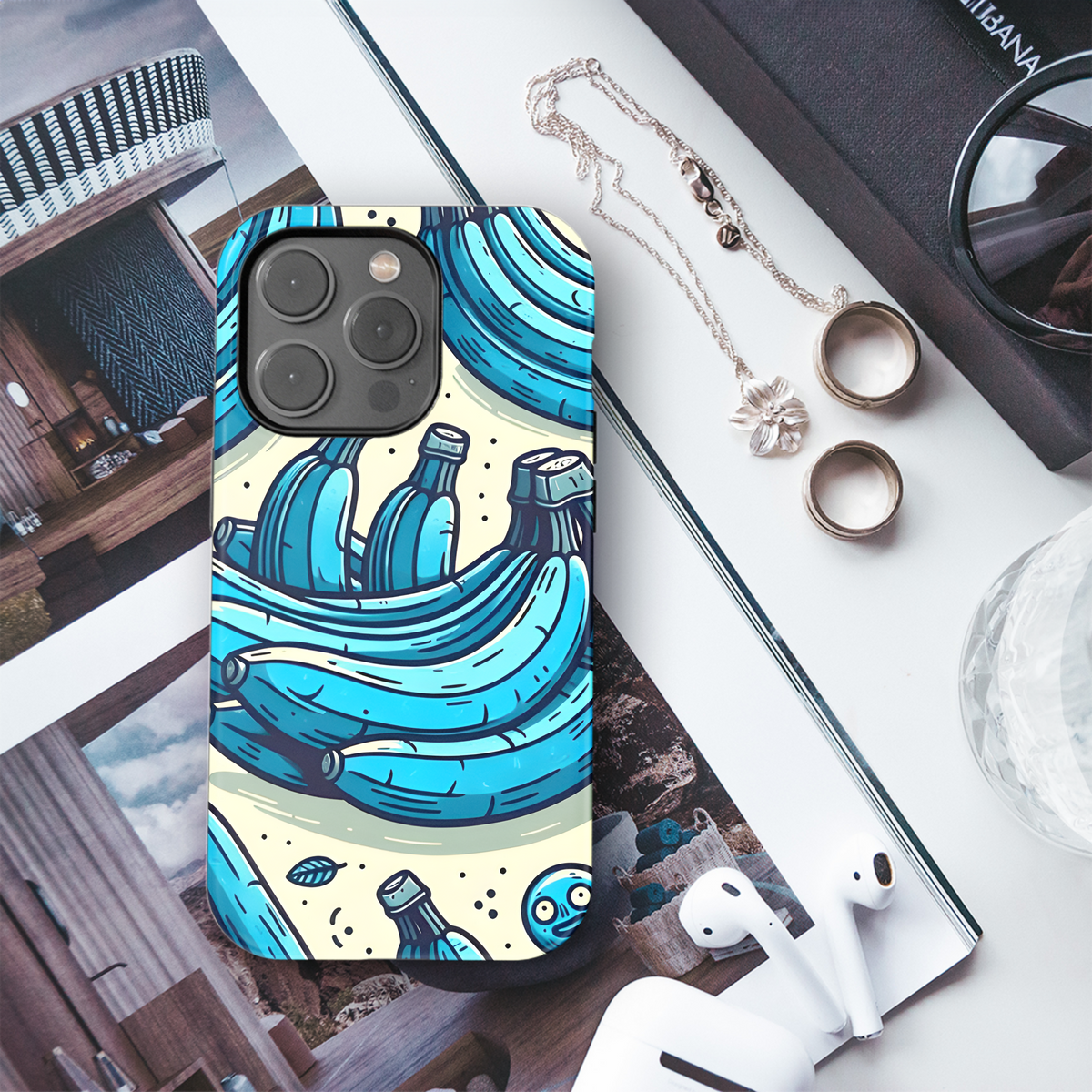 Blue Java Banana Cartoon Phone Case iPhone Samsung Cover Pixel 3390 - Image 3