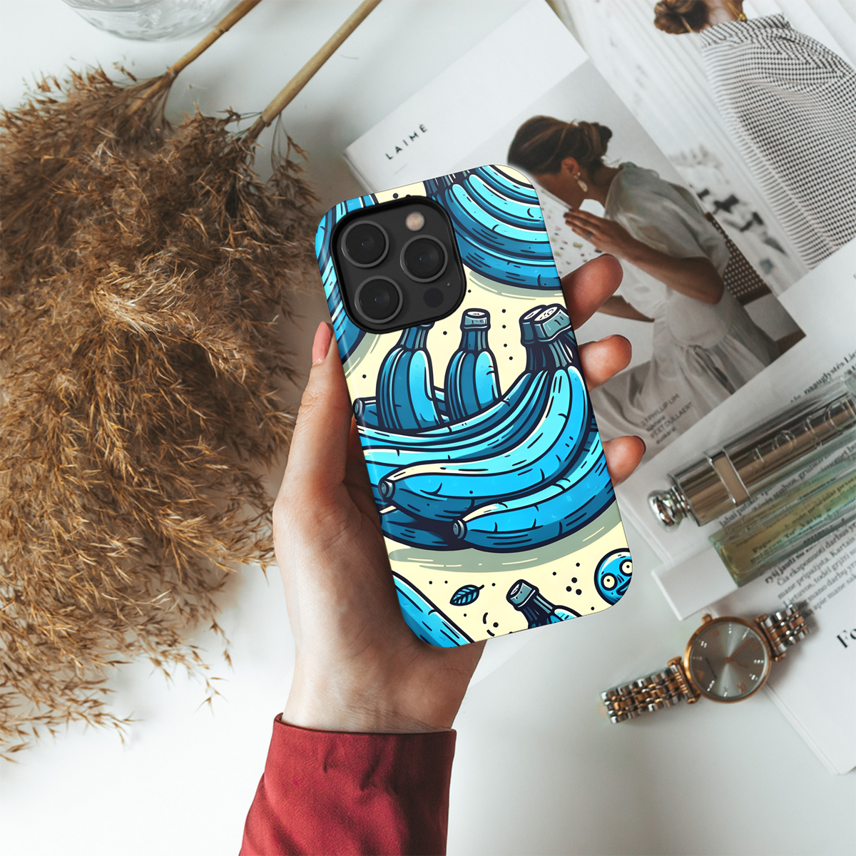 Blue Java Banana Cartoon Phone Case iPhone Samsung Cover Pixel 3390 - Image 4