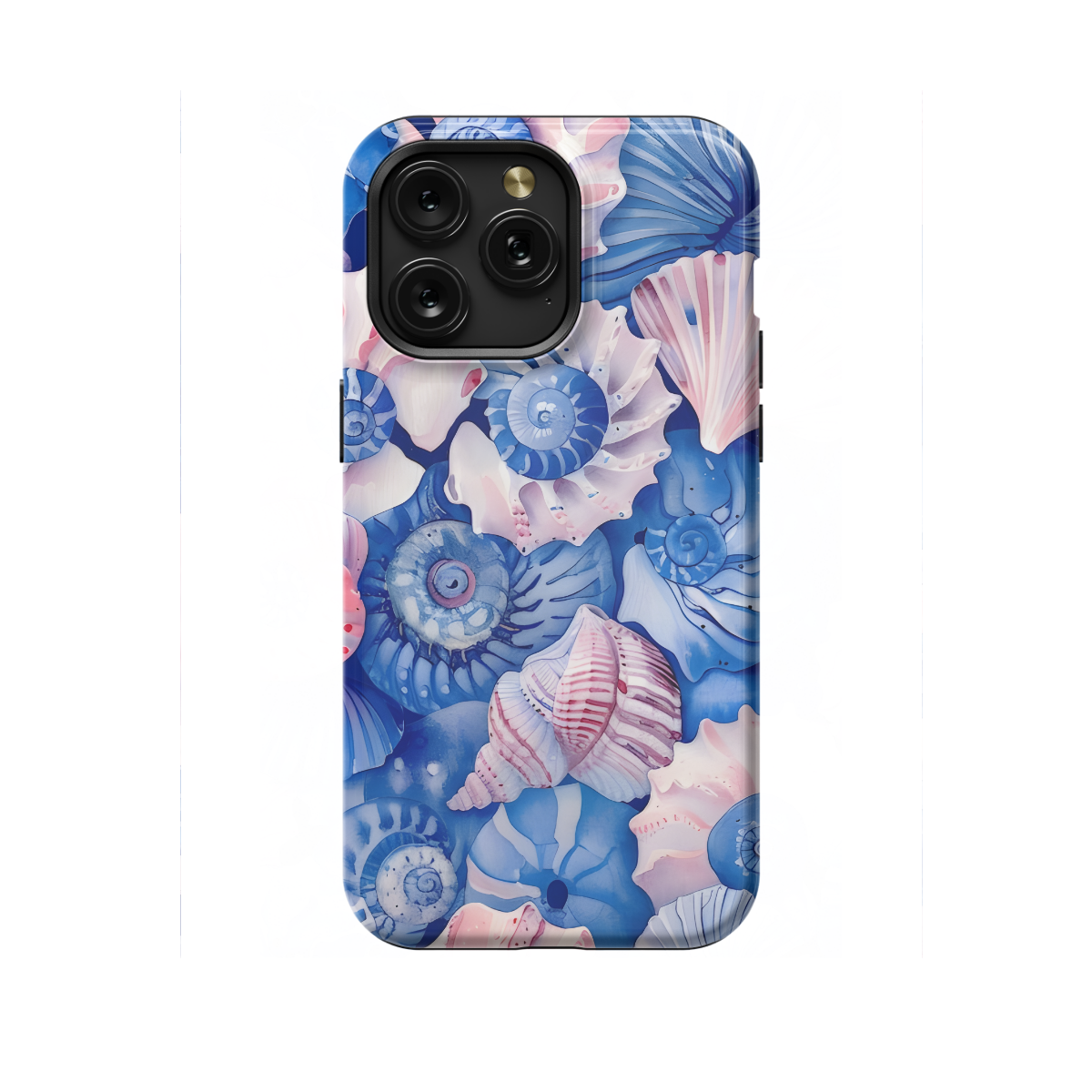 Blue Pink Seashell Art Phone Case iPhone Samsung Cover Pixel 1186 - Image 1