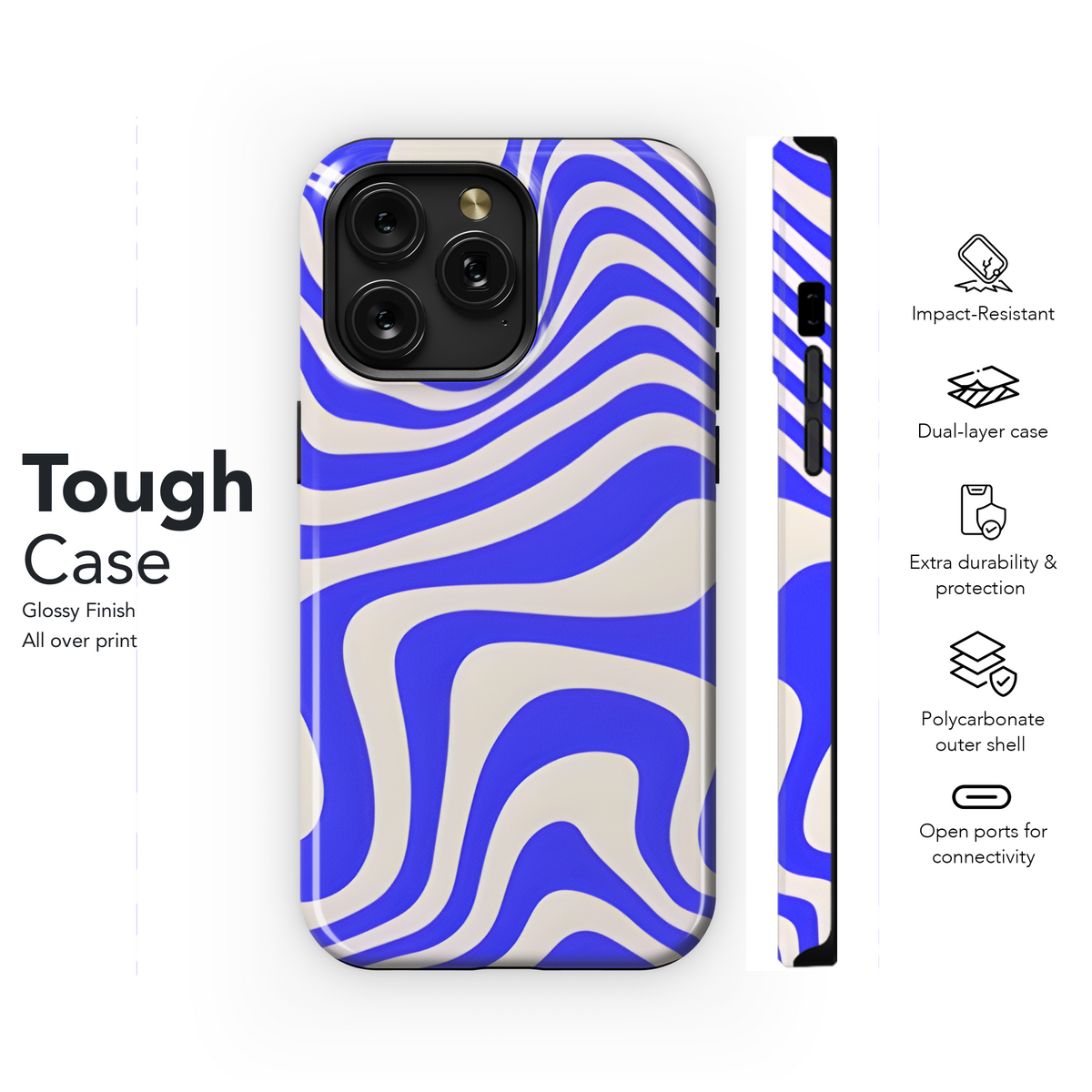 Blue Psychedelic Retro Phone Case iPhone Samsung Cover Pixel 2150 - Image 6