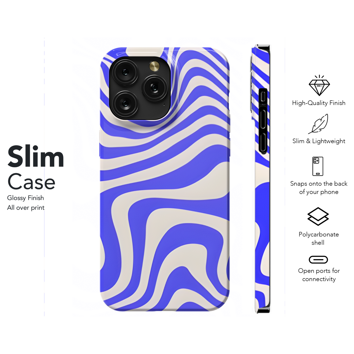 Blue Psychedelic Retro Phone Case iPhone Samsung Cover Pixel 2150 - Image 7