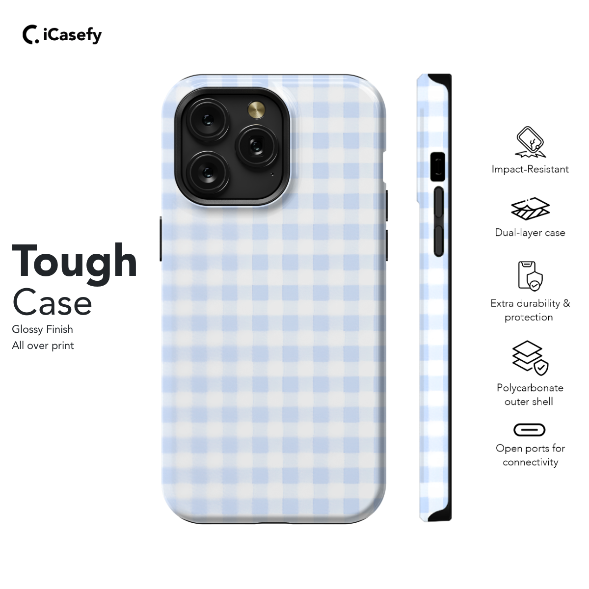 Blue Stripe Plaid Phone Case iPhone Samsung Cover Pixel 1389 - Image 5