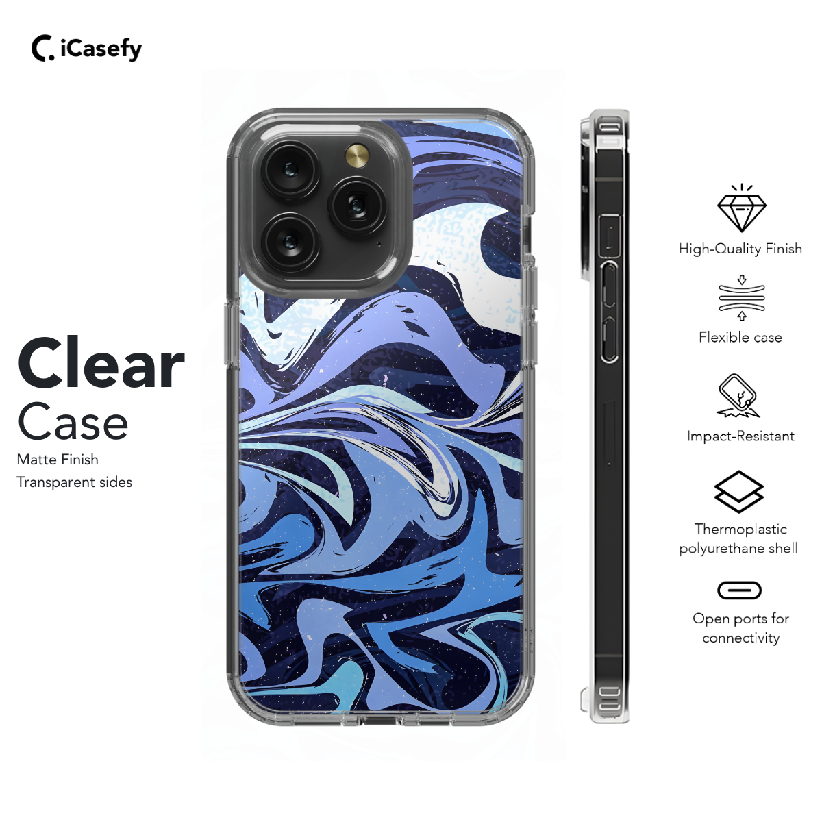 Blue Violet Wavy Marble Phone Case iPhone Samsung Pixel & More 46 - Image 7