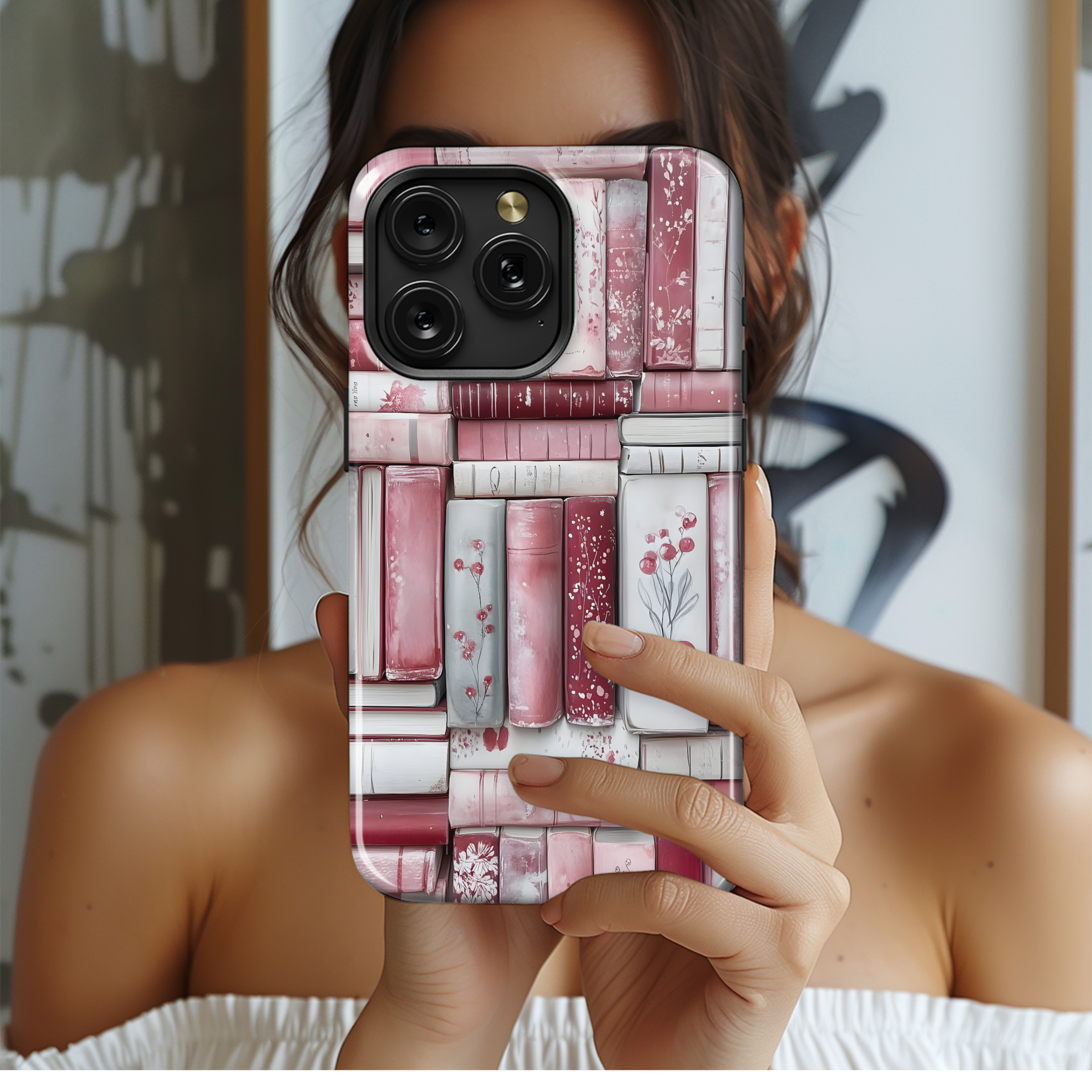 Blush Book Stack Design
 Phone Case iPhone Samsung Cover Pixel 4481 - Image 2