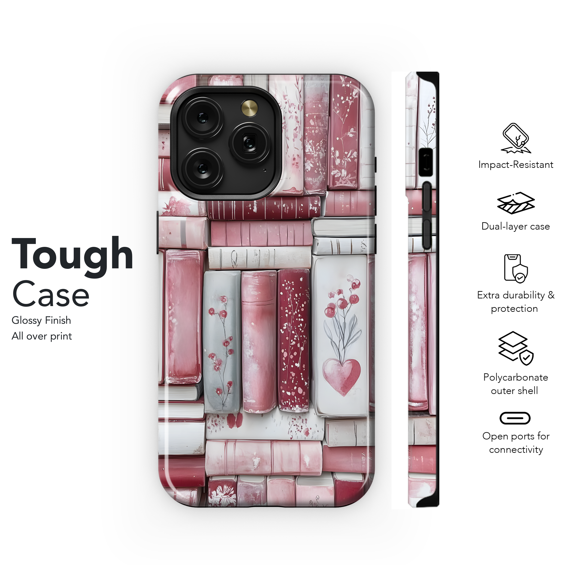 Blush Book Stack Design
 Phone Case iPhone Samsung Cover Pixel 4481 - Image 6