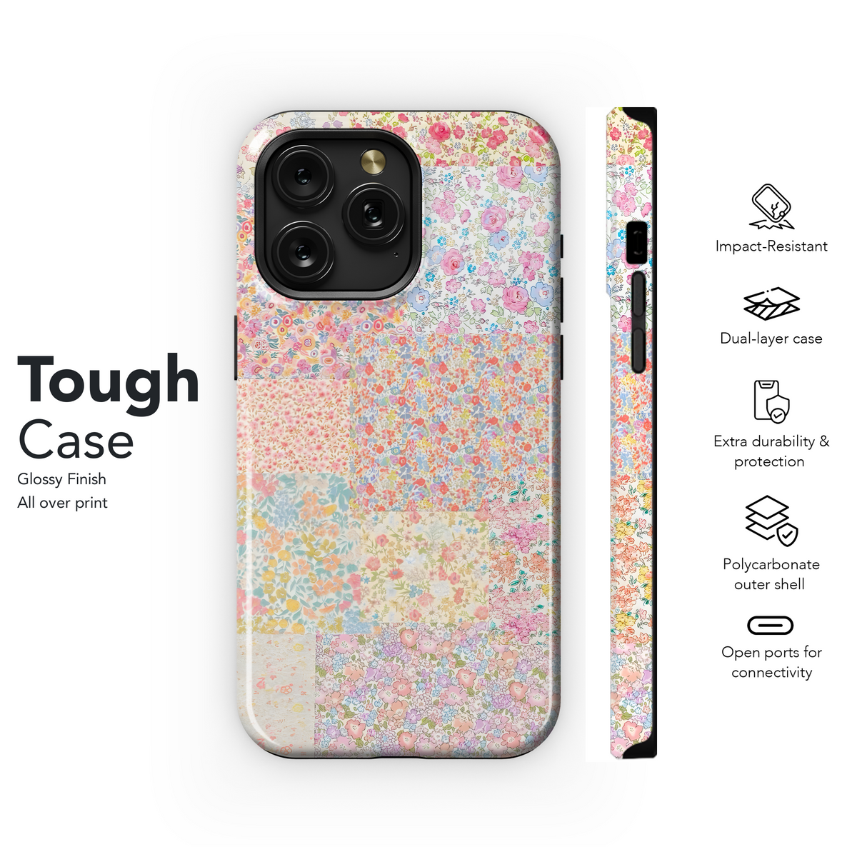 Blushing Quilt Phone Case iPhone Samsung Cover Pixel 3209 - Image 6