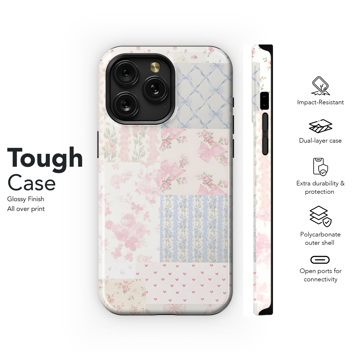 Blushing Quilt Phone Case iPhone Samsung Cover Pixel 3211 - Image 6