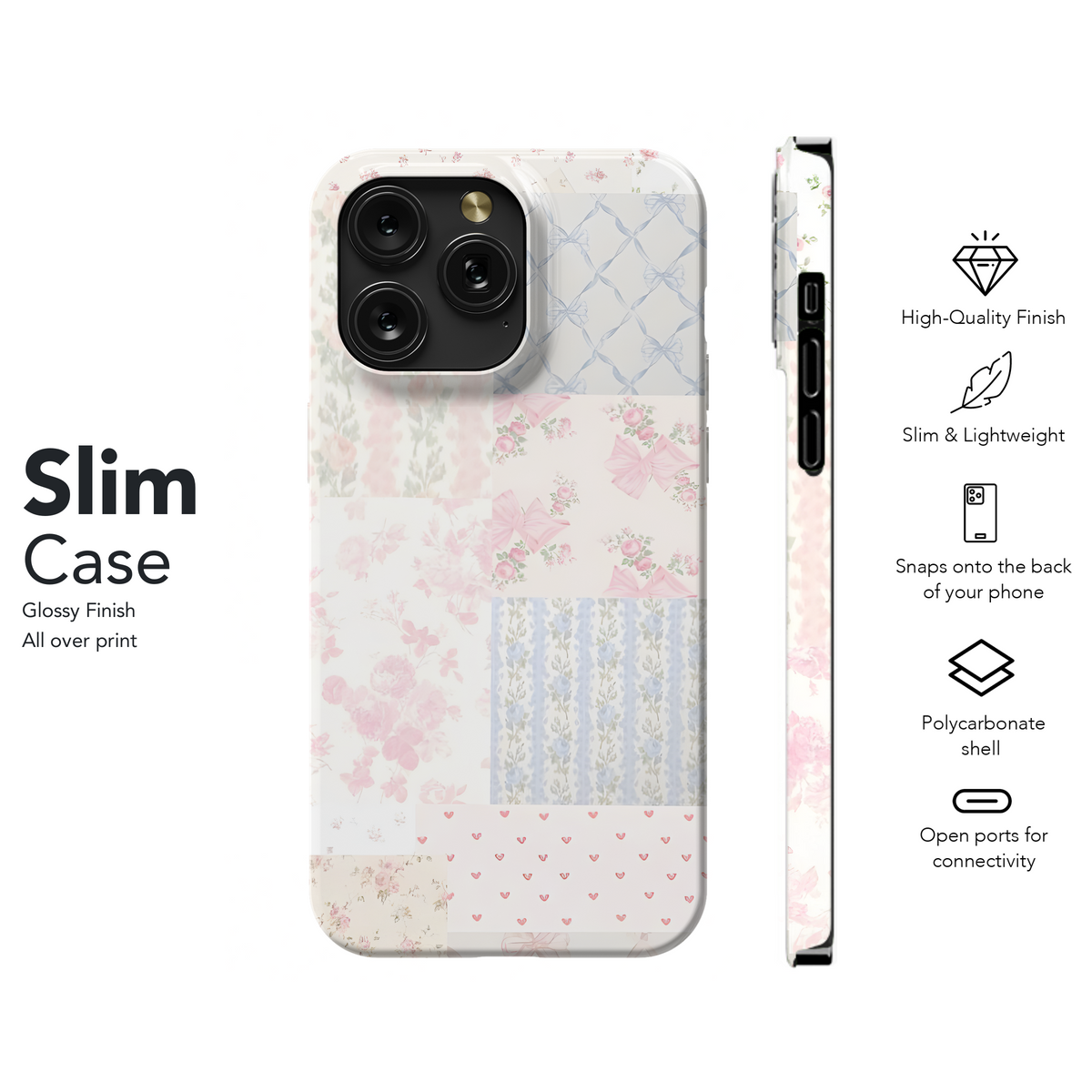 Blushing Quilt Phone Case iPhone Samsung Cover Pixel 3211 - Image 7