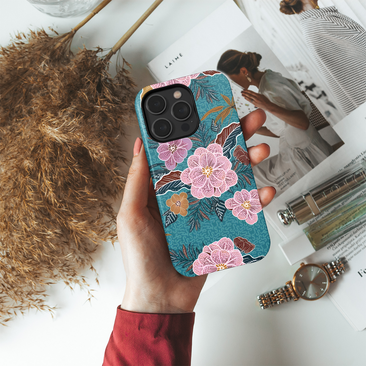 Bohemian Floral Phone Case iPhone Samsung Cover Pixel 3817 - Image 4