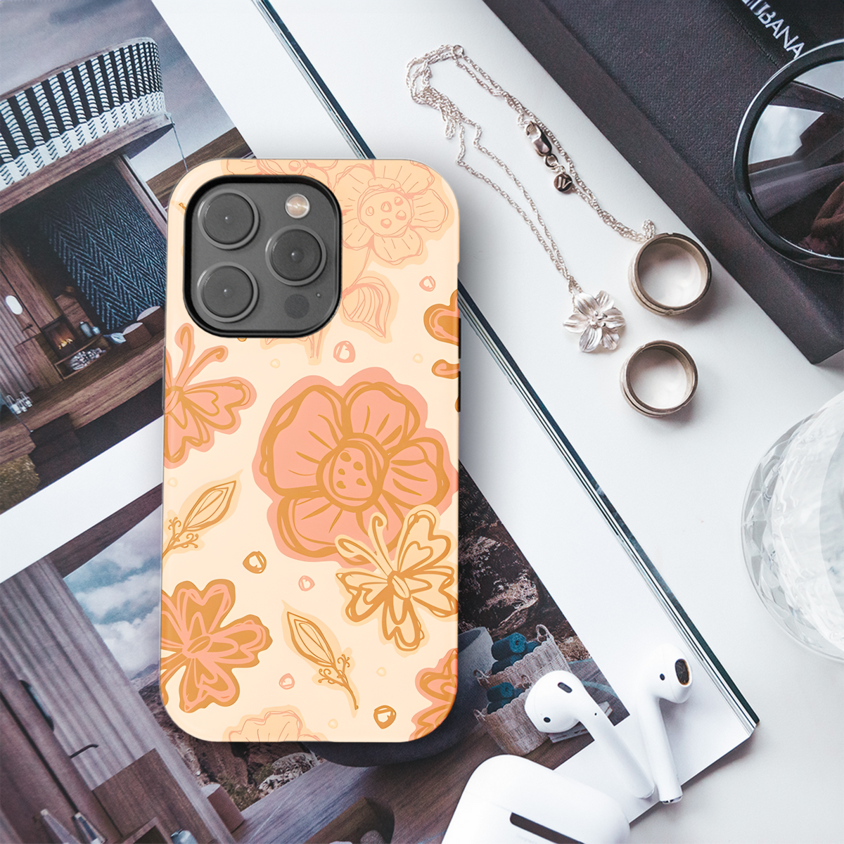 Boho Flower Phone Case iPhone Samsung Cover Pixel 3501 - Image 3