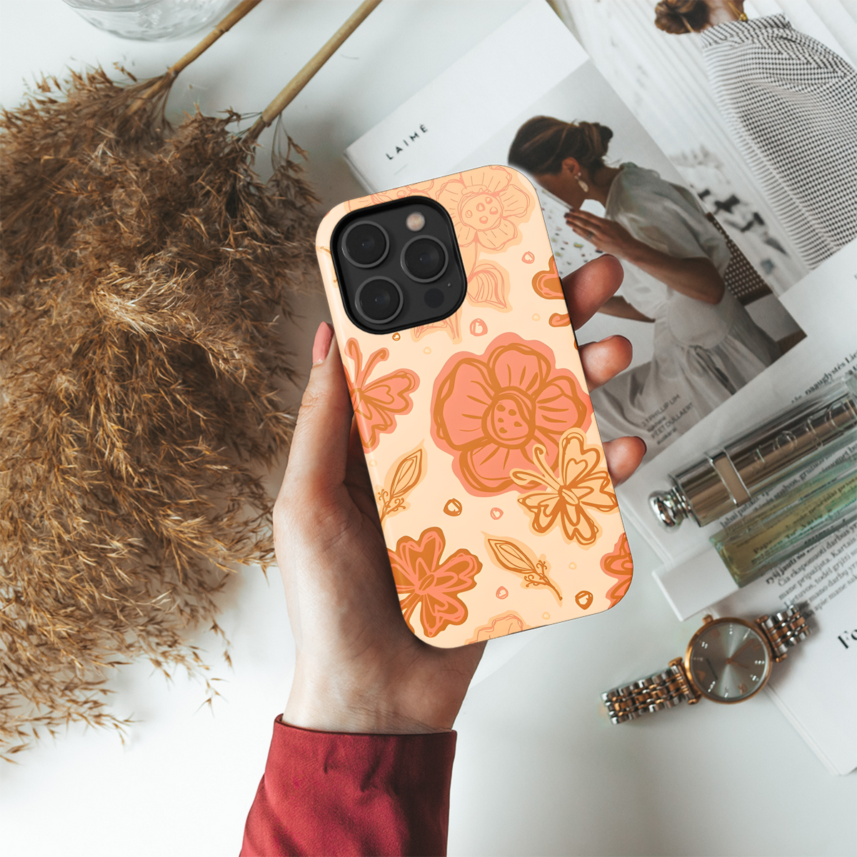 Boho Flower Phone Case iPhone Samsung Cover Pixel 3501 - Image 4