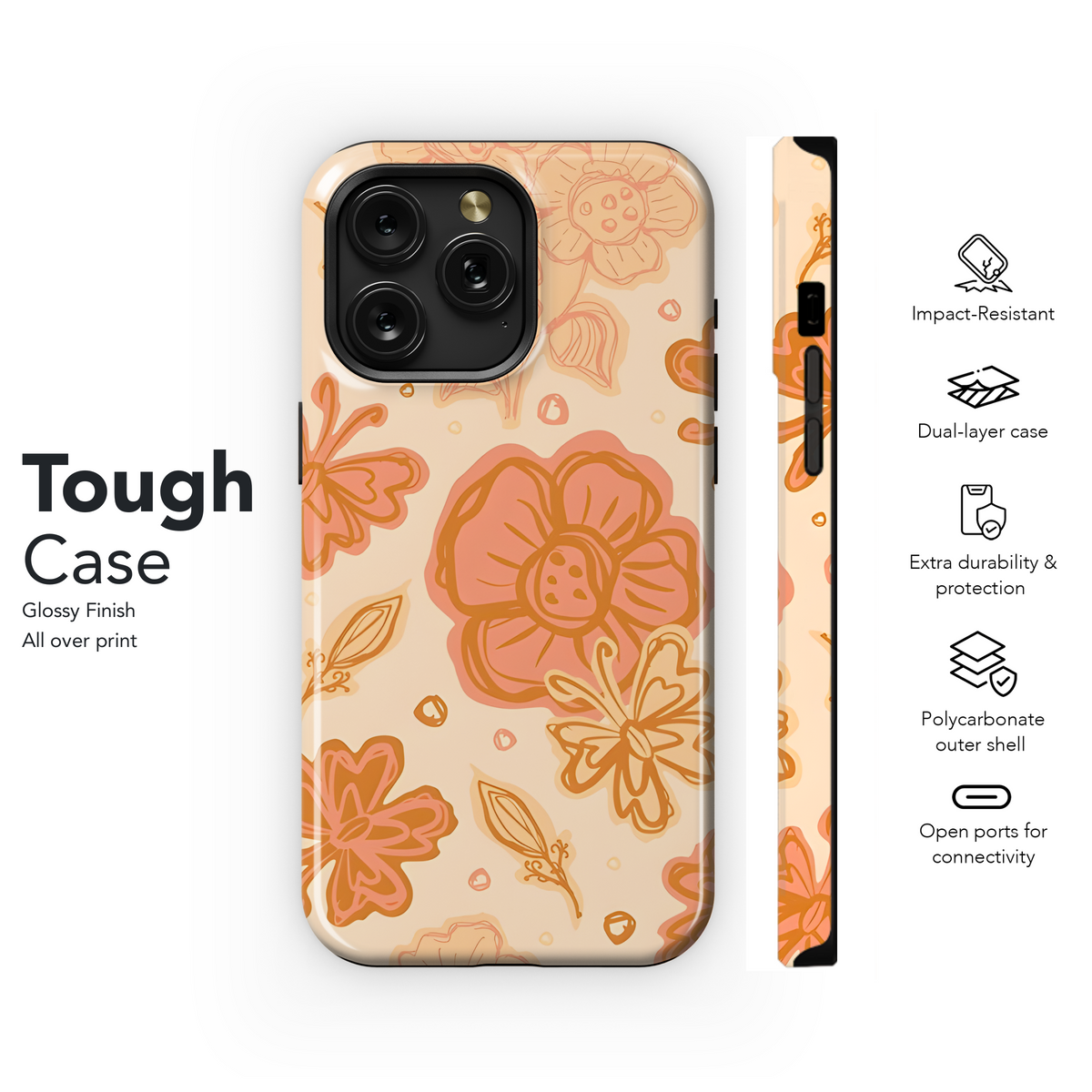 Boho Flower Phone Case iPhone Samsung Cover Pixel 3501 - Image 6