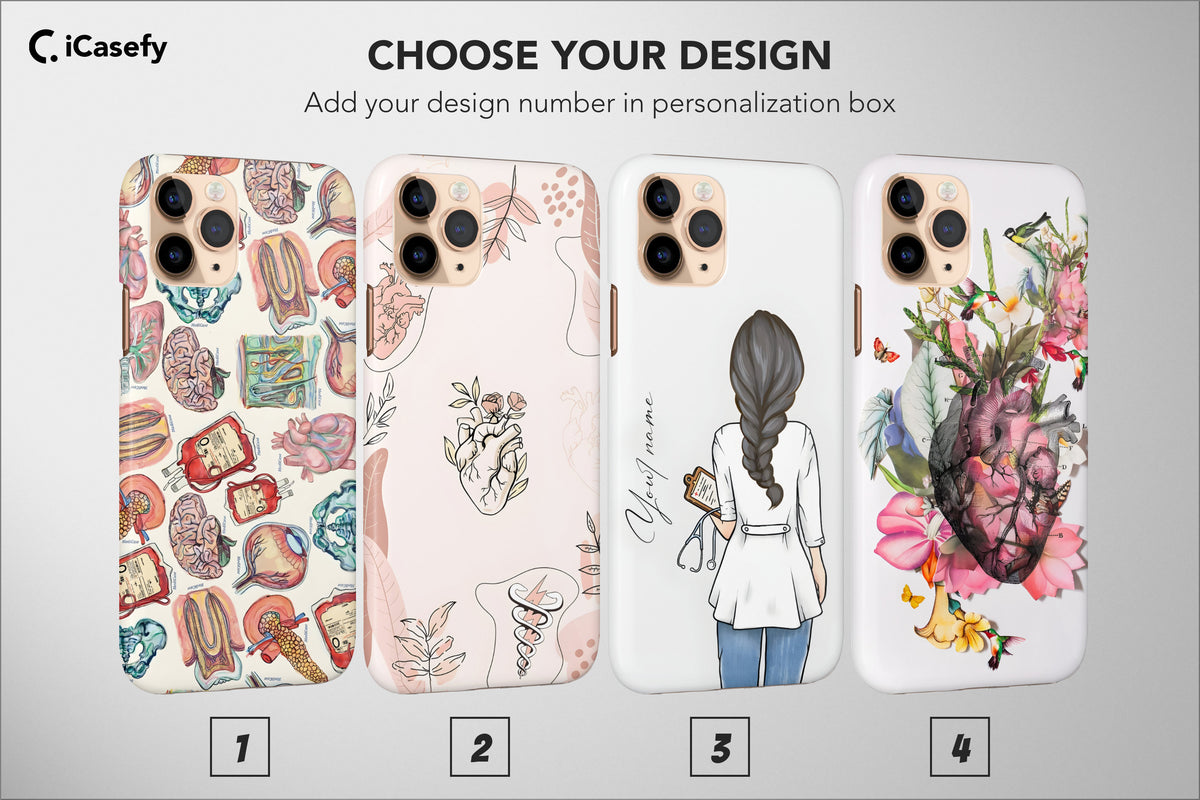 Boho Nurse Phone Case, Anatomy Phone Case, Aesthetic Phone Case, Hospital Phone Case - Image 1