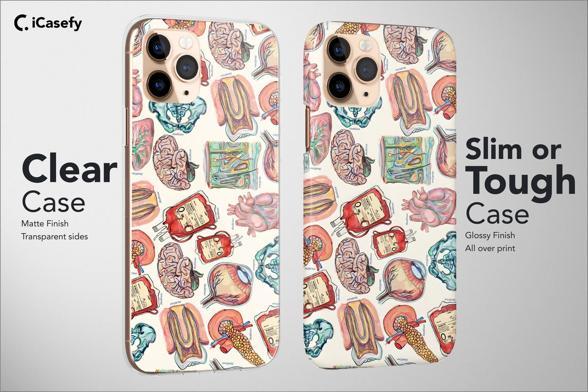 Boho Nurse Phone Case, Anatomy Phone Case, Aesthetic Phone Case, Hospital Phone Case - Image 2