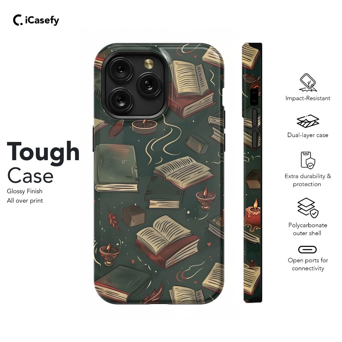 Book Aesthetic Phone Case - Literary Design Monogram Option - iPhone Samsung Pixel  More - Image 5