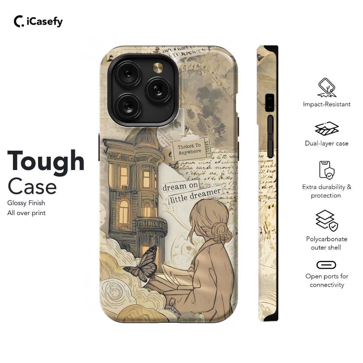 Book Lover Bookish Collage Aesthetic Phone Case iPhone Samsung Pixel & More #413 - Image 5