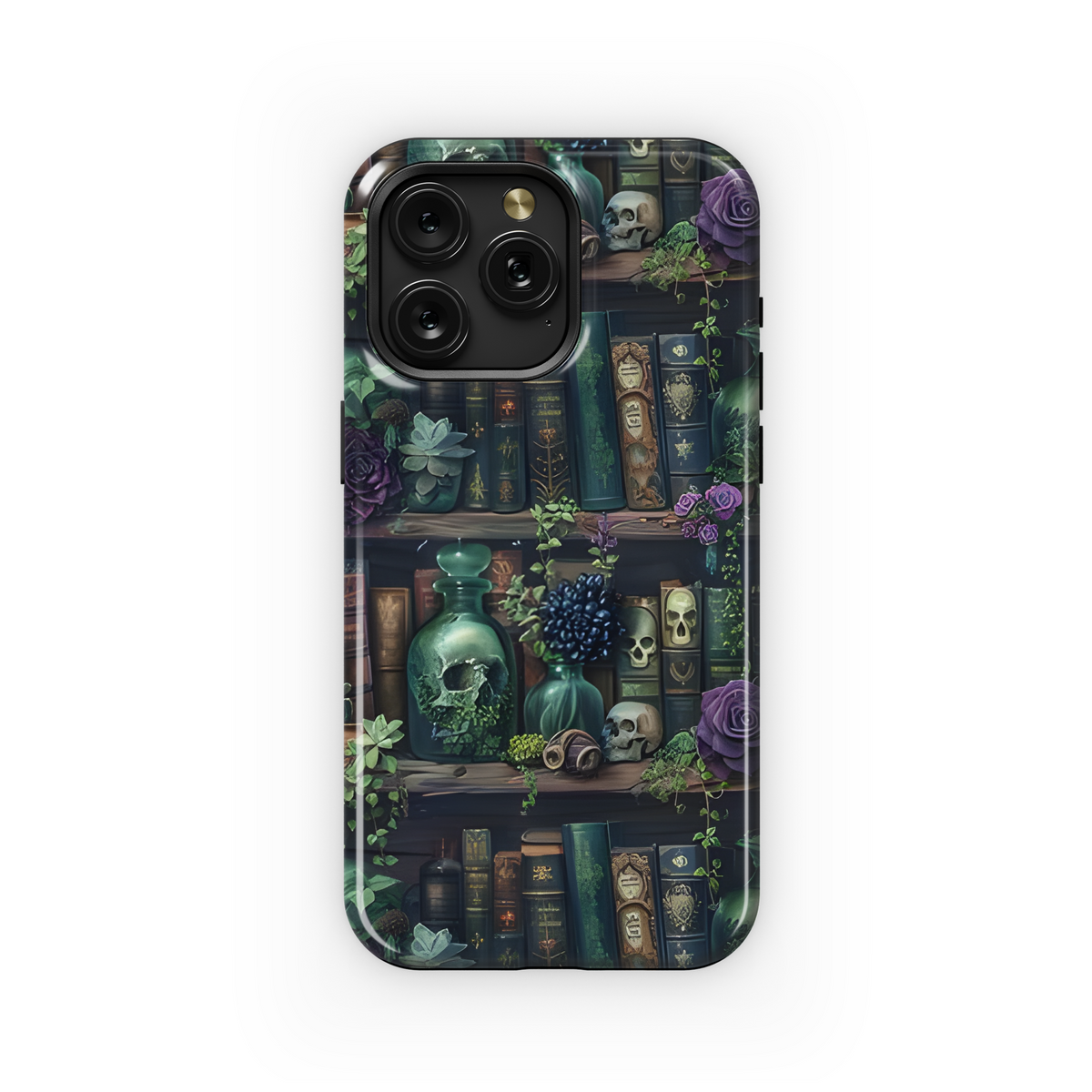 Book Lover Gothic Bookshelf Witchy Spell Phone Case iPhone Samsung Cover Pixel 1911 - Image 1