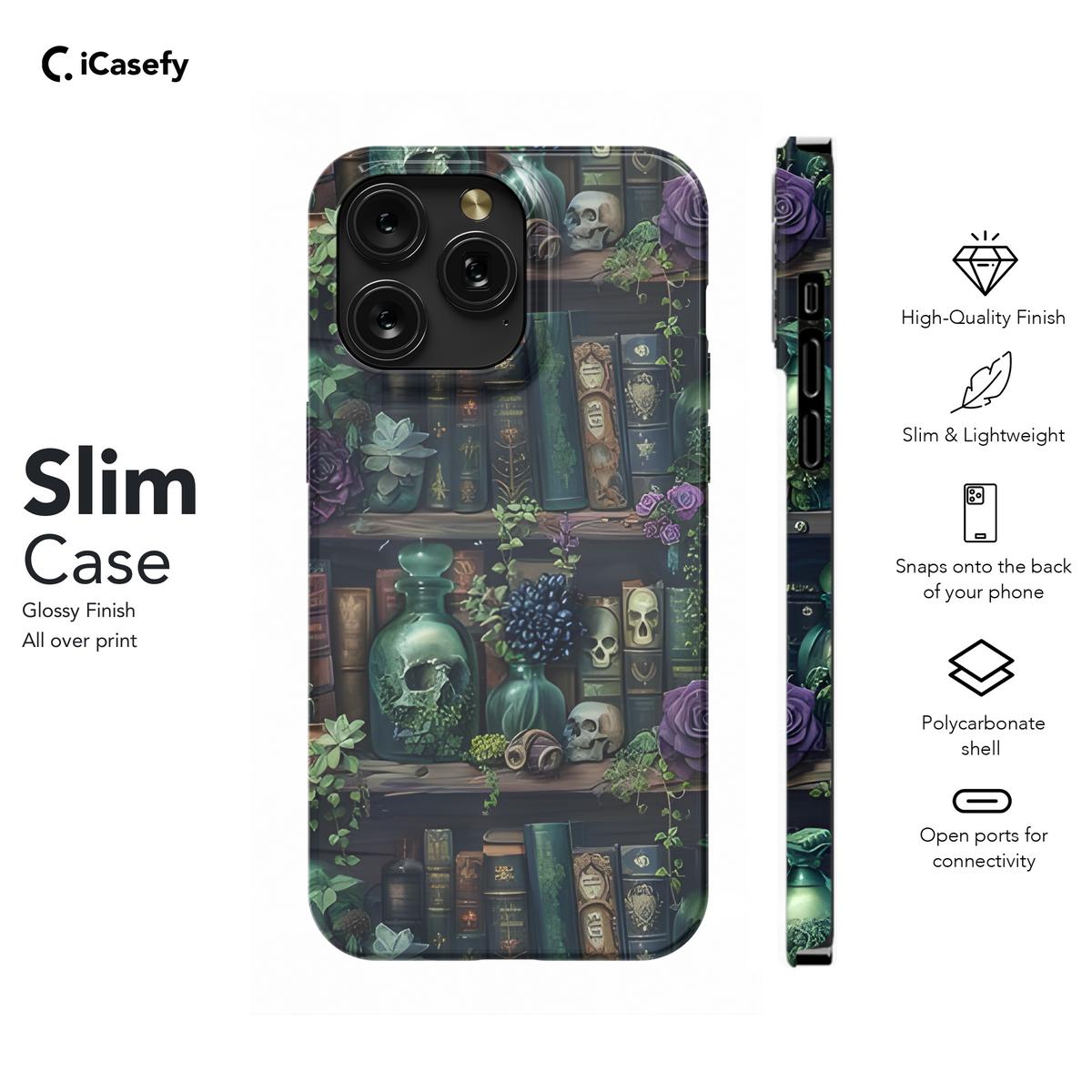 Book Lover Gothic Bookshelf Witchy Spell Phone Case iPhone Samsung Cover Pixel 1911 - Image 6