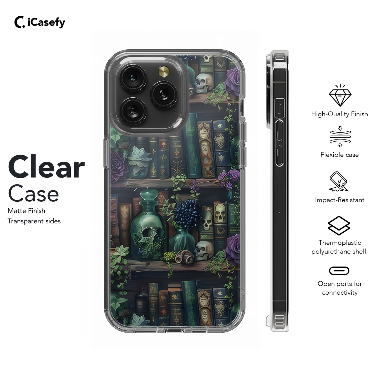 Book Lover Gothic Bookshelf Witchy Spell Phone Case iPhone Samsung Cover Pixel 1911 - Image 7