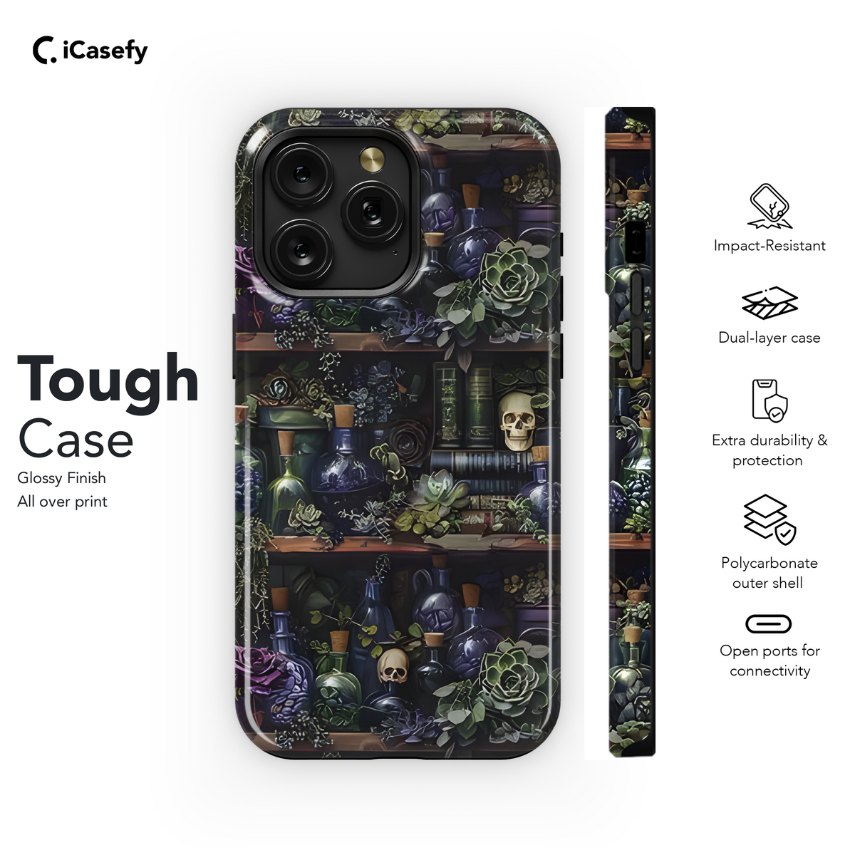 Book Lover Gothic Bookshelf Witchy Spell Phone Case iPhone Samsung Cover Pixel 1912 - Image 6