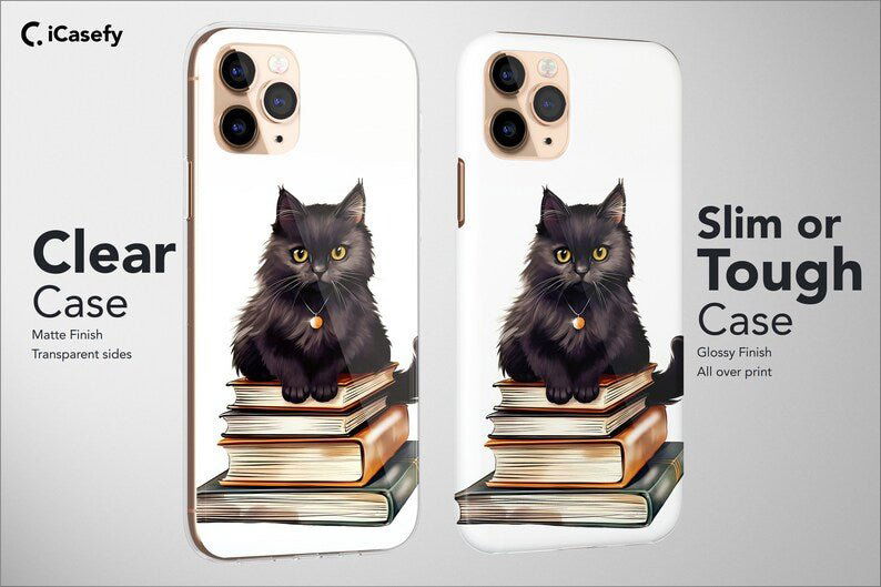 Book Lover Phone Case Bookish Aesthetic Cat Cover - Image 2