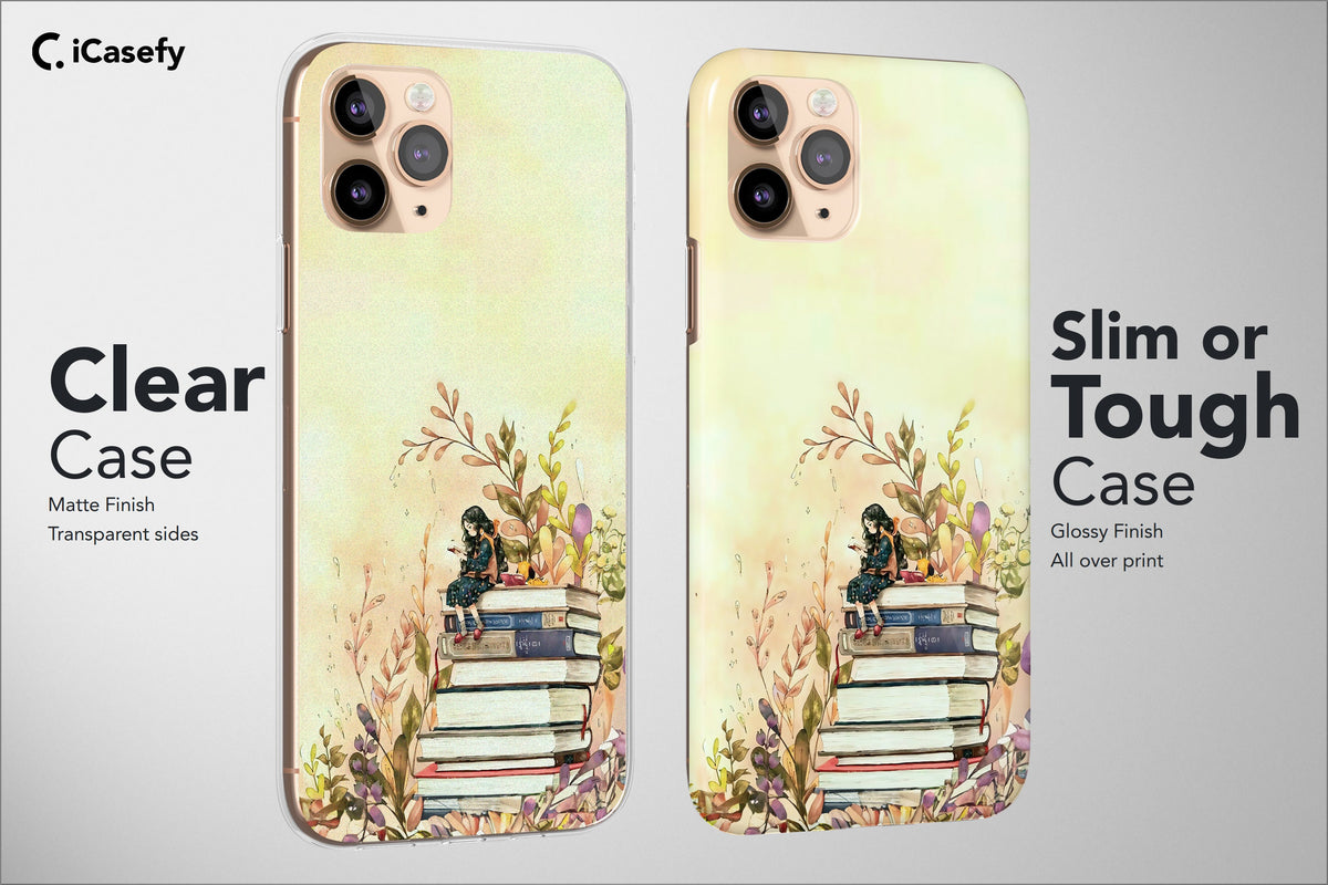 Book Lover Phone Case Bookish Aesthetic Cat Cover - Image 3